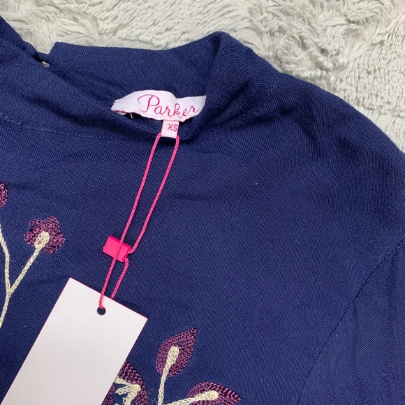 Parker Sadie Embroidered Peasant Shift Dress - Picture 12 of 13